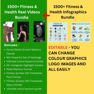1500 health infographics plus 1500 health reels videos